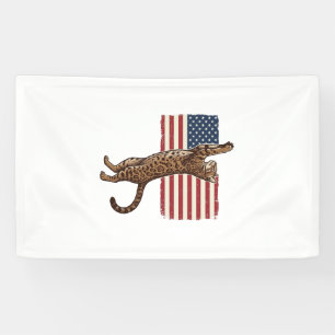 Banderoles Chat patriotique Drapeau américain Design vectorie