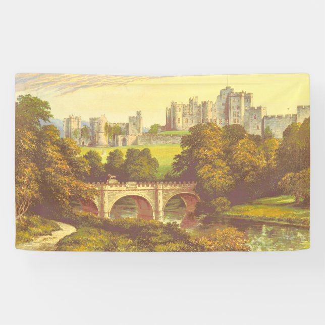 Banderoles Château Fairytale vintage illustration arrière-pla (Horizontal)