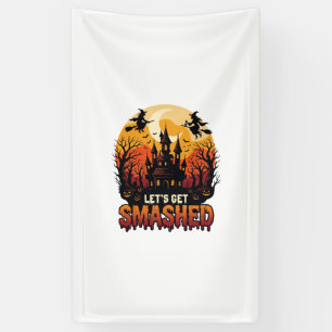 Banderoles Château Hanté Halloween Sorcières Fous Faisons