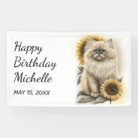 Chaton himalayen Tournesols Joyeux Anniversaire