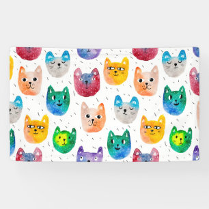 Banderoles Chats aquarelles et amis