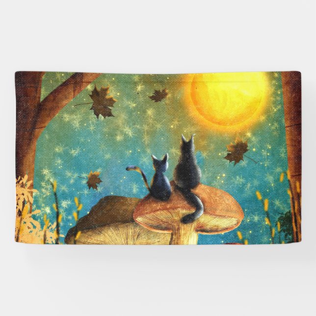 Banderoles Chats de champignons (Horizontal)