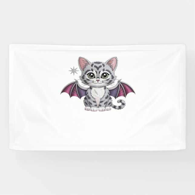Banderoles chatte brodée T-shirt classique (Horizontal)