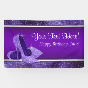 Banderoles Chaussure violet haute talon fête d'anniversaire