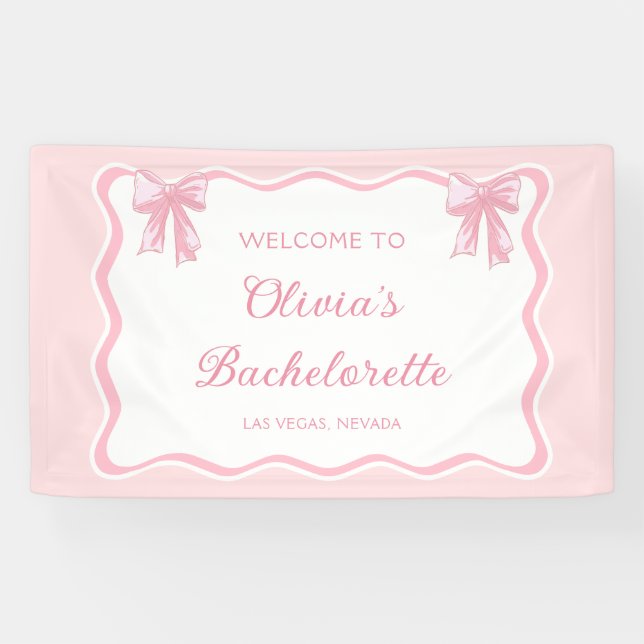 Banderoles Chaussures de cou rose nouant la Bachelorette Part (Horizontal)