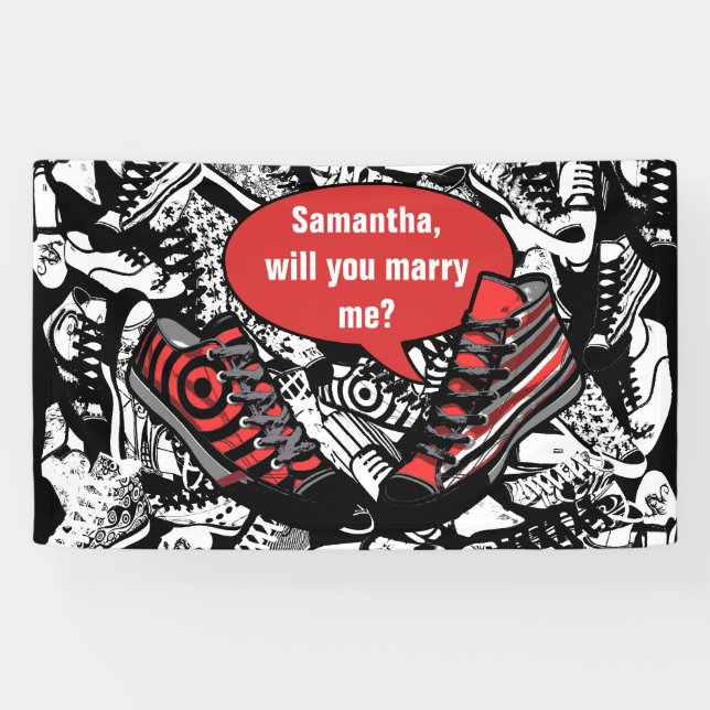 Banderoles Chaussures de discussion 1 + votre propre arrière  (Horizontal)