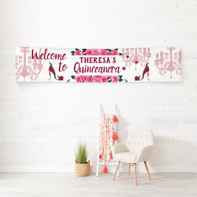 Banderoles Chaussures poilues - Lámpara rosa zapato (En situation)