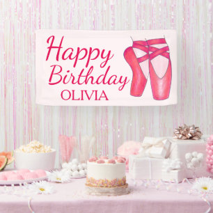 Banderoles Chaussures Toe Rose Ballet Ballerina Danse Anniver