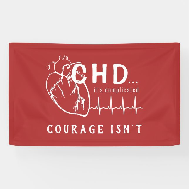 Banderoles CHD Heart Sketch EKG Event Banner (Horizontal)