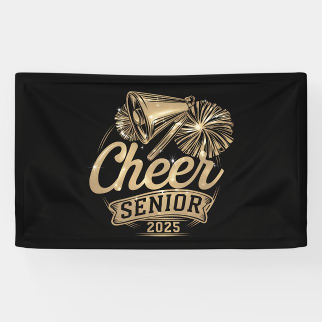 Banderoles Cheer Senior 2025 Pom-pom girl Graduation Classe D (Horizontal)