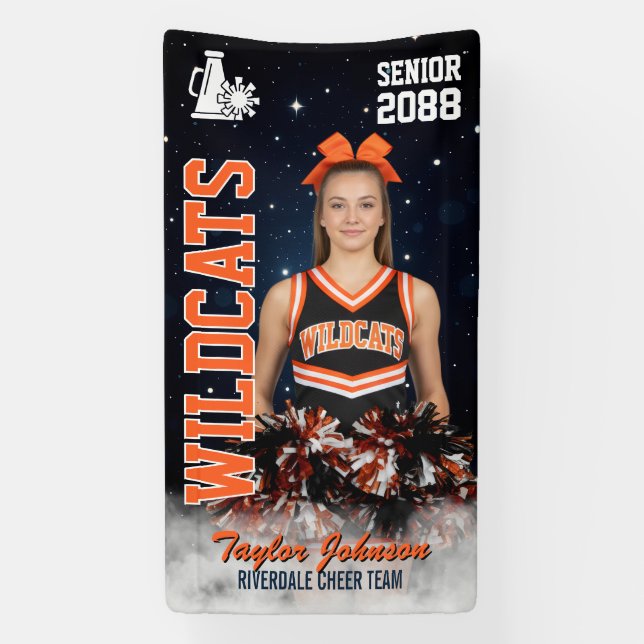Banderoles Cheer Team Custom Sports Photo Senior Cheerleading (Verticale)