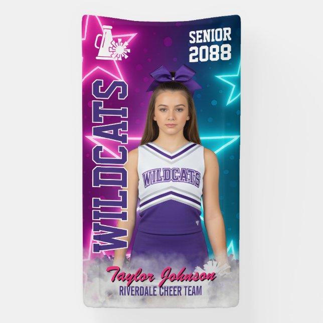 Banderoles Cheer Team Sports Photo Senior Cheerleading Star (Verticale)