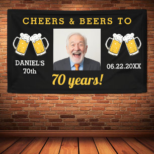 Banderoles Cheers & Beers 70 Anniversaire Photo Keepsaké