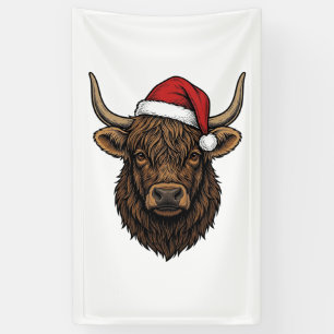 Banderoles Chemise Chapeau de Père Noël Vache Highland Noël V