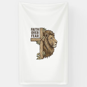 Banderoles Chemise chrétienne vintage Croix Lion La Foi Sur L
