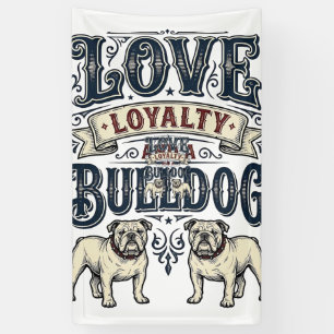 Banderoles Chemise d'amour Bulldog Gravure vintage Citation d
