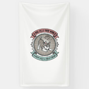 Banderoles Chemise de chiot husky Gravure vintage Meilleur am