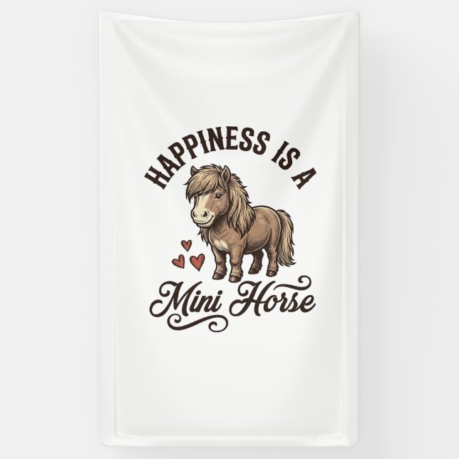 Banderoles Chemise de conception de cheval miniature gravure  (Vertical)