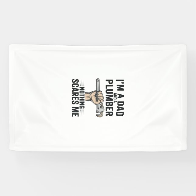 Banderoles Chemise de conception de gravure vintage plombier  (Horizontal)