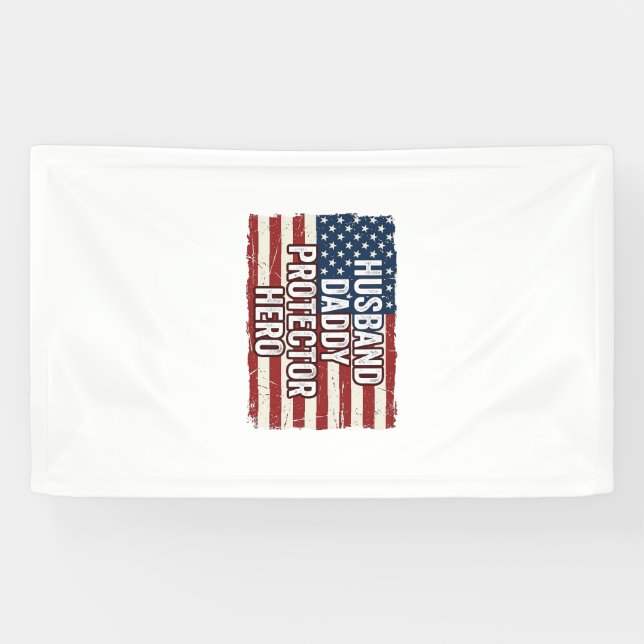 Banderoles Chemise de drapeau de héros protecteur de mari pat (Horizontal)