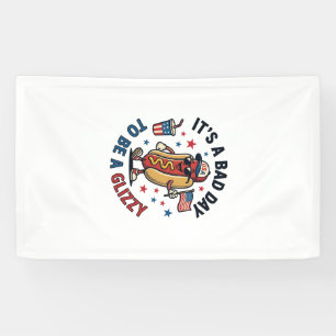 Banderoles Chemise de gravure vintage de hot dog patriotique 