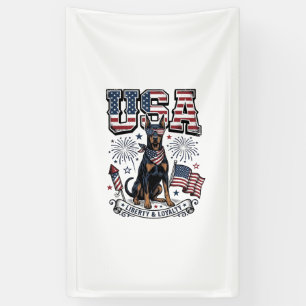 Banderoles Chemise de gravure vintage USA Doberman patriotiqu
