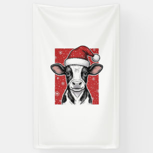 Banderoles Chemise de Noël vintage vache chapeau de Père Noël