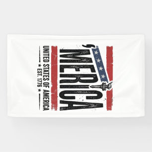 Banderoles Chemise patriotique vintage Merica Distressed Desi