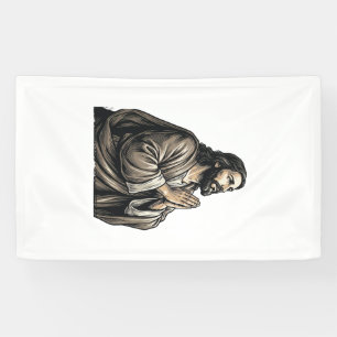 Banderoles Chemise religieuse de l'homme priant de gravure vi