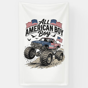Banderoles Chemise T-shirt de camion monstre patriotique All 