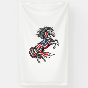 Banderoles Chemise vectorielle de cheval cabré patriotique vi