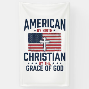 Banderoles Chemise Vintage Croix du Drapeau Chrétien Américai