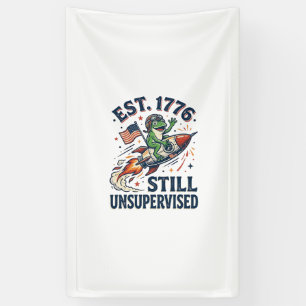 Banderoles Chemise Vintage Frog Rocket Est 1776 Non Supervisé