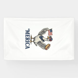 Banderoles Chemise Vintage Patriotic Goose 'Merica Hot Dog De
