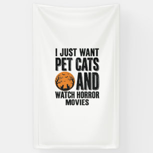 Banderoles Chemises Halloween Vintage Films d'Horreur Chats d