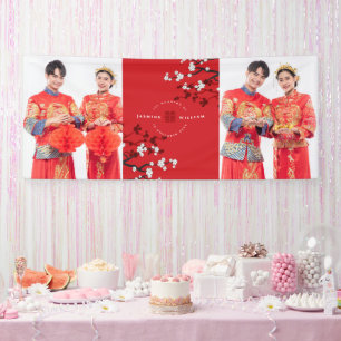 Banderoles Cherry Blossoms & Double Bonheur Mariage chinois