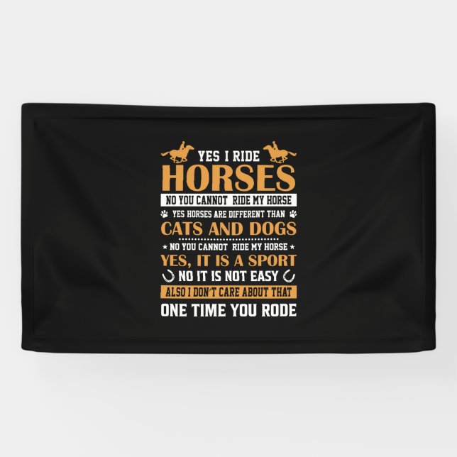 Banderoles Cheval Art Oui I Ride Chevaux (Horizontal)