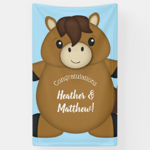Banderoles Cheval Baby shower Blue Boy