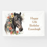 Cheval Floral Rustique 12e Anniversaire