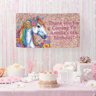Banderoles Cheval Whimsical Rainbow Floral Equestriday