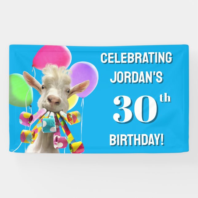 Banderoles Chèvre avec des pétards de fête (Horizontal)