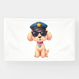 Banderoles Chibi Anime Police Poodle Chien