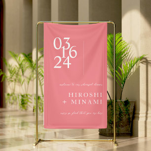 Banderoles Chic Calligraphie Pink Rehearer Dîner Bienvenue