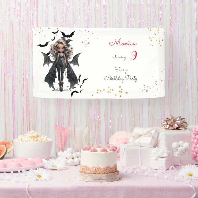 Banderoles Chic glam gothique effrayant fille fête d'annivers (Fête)