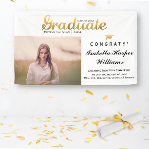 Banderoles Chic Gold Trendy Graduation Party Classe de 20XX