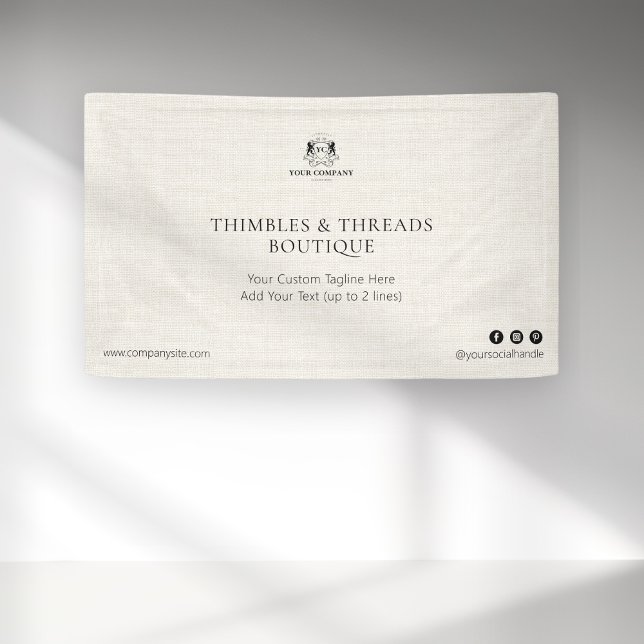 Banderoles Chic Linen Simple Business Logo Événement Marketin (Créateur téléchargé)