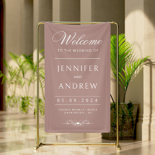 Banderoles Chic, moderne, minimaliste Dusty Rose Mariage Accu