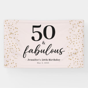 Banderoles Chic Pink 50 et Fabulous 50th Birthday