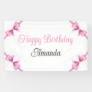 Banderoles Chic rose Aquarelle Bow Sweet 16 Anniversaire