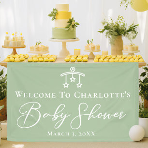 Banderoles Chic Sage Green Baby shower Fête Personnalisée